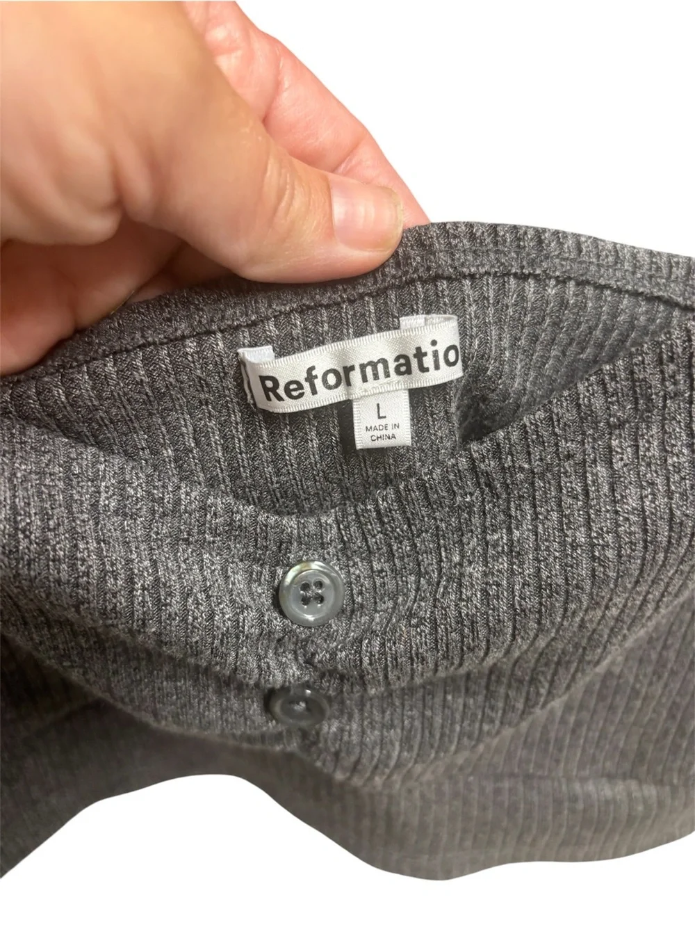 Reformation Ribbed Cami Bralette – Charcoal Gray – Size Large